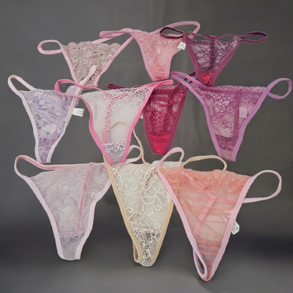 Women’s Lace G-String Panty Bundle – 10 Pieces – Different Colors –
